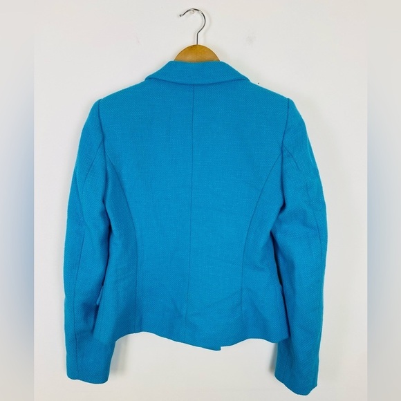 Zara Cropped Textured Double Breasted Blazer Size Small Turquoise - Picture 4 of 11